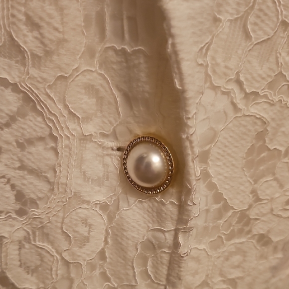 Nanette Lepore White Lace Sleeveless Blazer - Picture 9 of 11